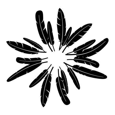 Flower made of feathers, vector illustrationのイラスト素材