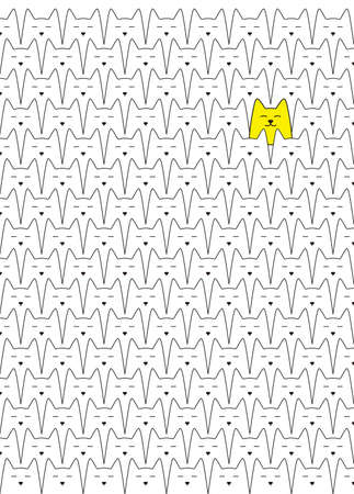 Cats are arranged in an orderly wayのイラスト素材