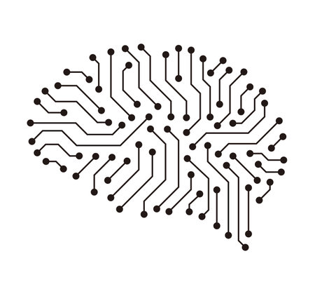 circuit board in the Cyborg head, Artificial intelligence of digital human. vector illustrationのイラスト素材