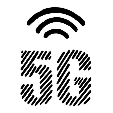 5G 5th generation mobile network wireless iconのイラスト素材