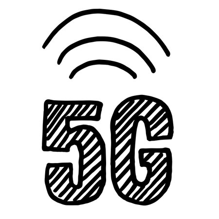 5G 5th generation mobile network wireless iconのイラスト素材
