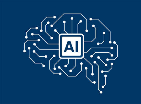 circuit board in the Cyborg brain, Artificial intelligence of digital human. vector illustrationのイラスト素材