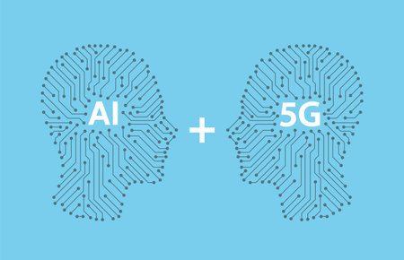 circuit board in the Cyborg head, Artificial intelligence and 5g concept. vector illustrationのイラスト素材