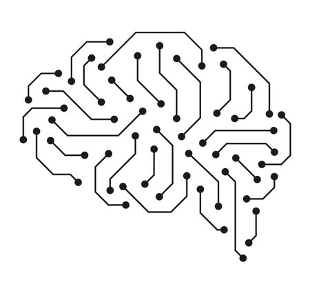circuit board in the Cyborg brain, Artificial intelligence of digital human. vector illustrationのイラスト素材