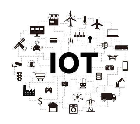 IOT icons set, concept of future.のイラスト素材