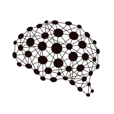 Artificial intelligence concept, Neuron and chip, vector illustrationのイラスト素材
