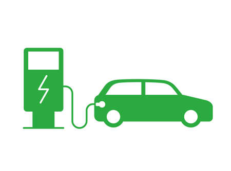 Green electric self-driving car iconのイラスト素材