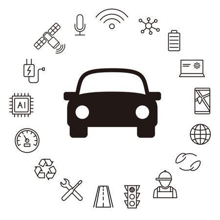 Car repair line icon setのイラスト素材