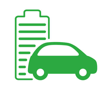 Green electric self-driving car iconのイラスト素材