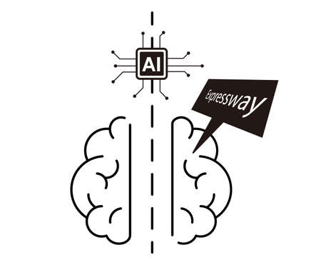 Human brain and artificial intelligence conceptのイラスト素材