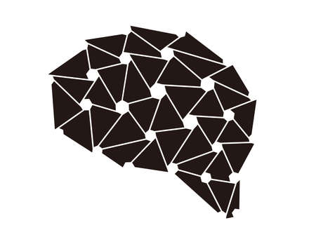 human brain and artificial intelligence concept, computational photographyのイラスト素材
