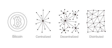 Bitcoin and blockchain conceptのイラスト素材