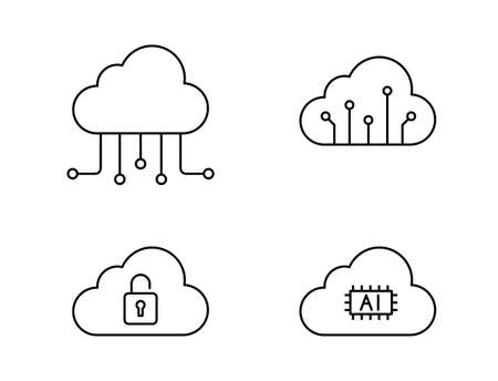 Big data concept icons, vector illustratorのイラスト素材