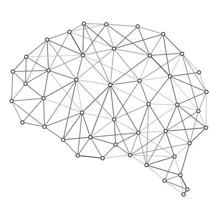 Artificial intelligence concept, Neuron and grid, vector illustrationのイラスト素材