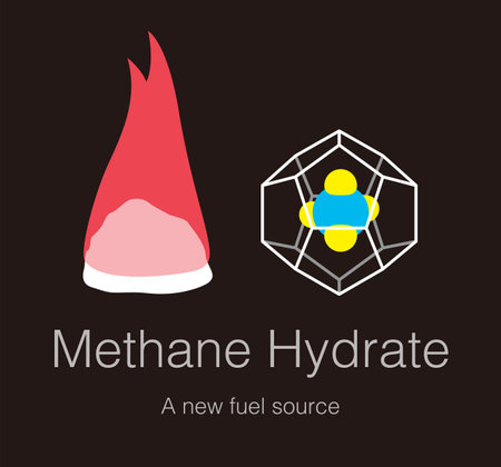 Methane Hydrate, combustible ice energy from seaのイラスト素材