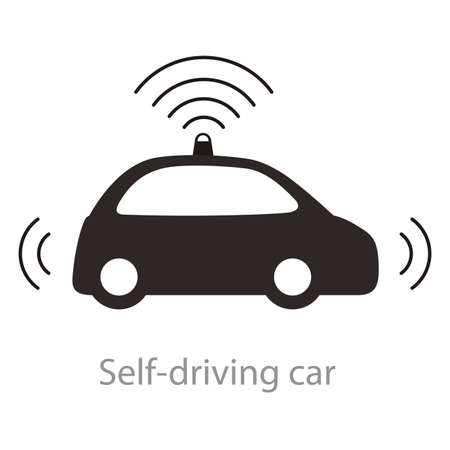 Electric self-driving car iconのイラスト素材