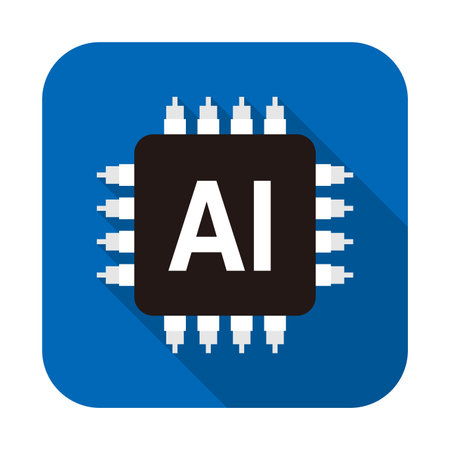 Microchip icon, Artificial intelligence concept. vector illustrationのイラスト素材