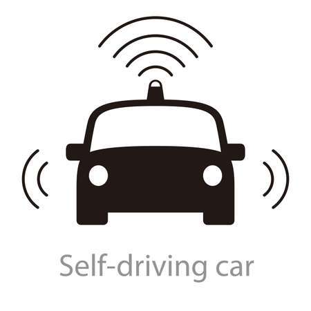 Electric self-driving car iconのイラスト素材
