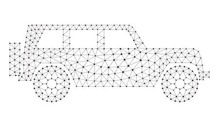Concept of the car, point and line compose are connected to a carのイラスト素材