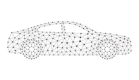 Concept of the car, point and line compose are connected to a carのイラスト素材