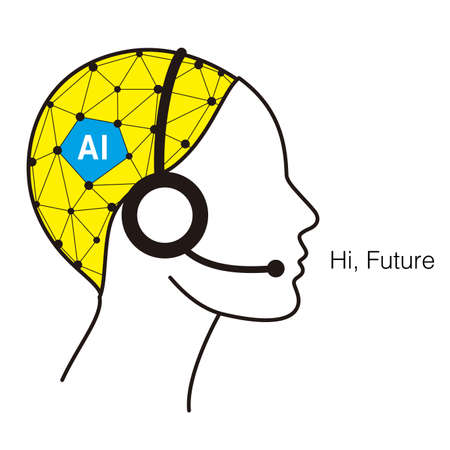 Artificial intelligence robot operator, future conceptのイラスト素材