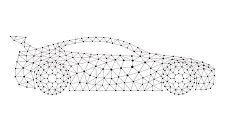Concept of the car, point and line compose are connected to a carのイラスト素材