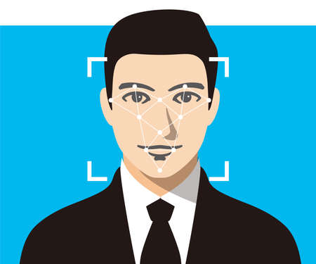 Face ID, facial Recognition System concept icons, take a pictureのイラスト素材