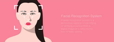Face ID, facial Recognition System concept icons, take a pictureのイラスト素材
