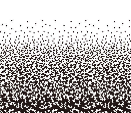 Pattern of hexagon spots, vector illustration seamless. Repeating digital dotted hexagonal military texture background. Abstract modern fabric textile ornament.のイラスト素材