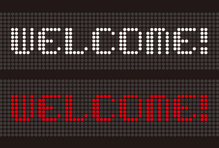 WELCOME led uppercase English alphabet, vector illustrationのイラスト素材