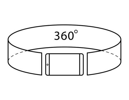 Phone and 360 screen, AR conceptのイラスト素材