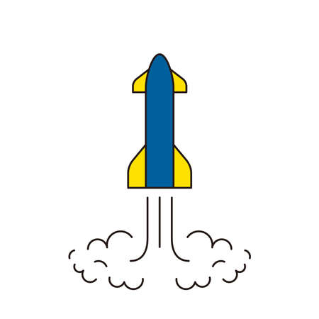 Rocket flying to the skのイラスト素材