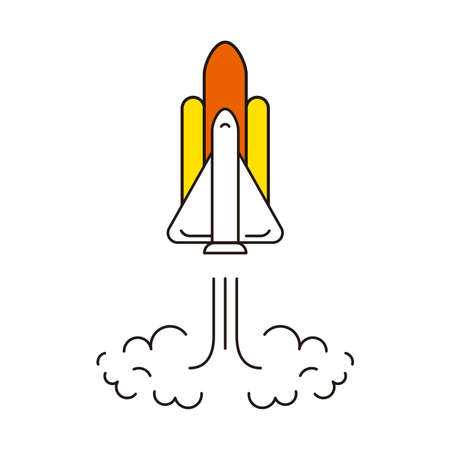 Rocket flying to the skのイラスト素材
