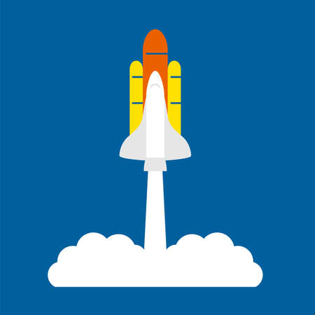 Rocket flying to the skのイラスト素材