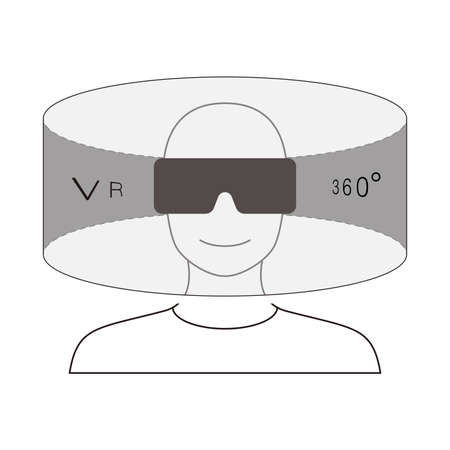 Metaverse Virtual Reality Concepts. 360 degrees view, Future technology concept.のイラスト素材