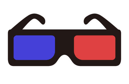 Cinema movie realistic 3d eye glasses illustrationのイラスト素材