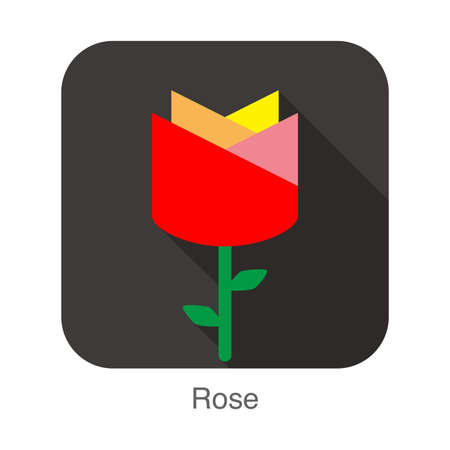Rose flower flat icon design vector illustrationのイラスト素材