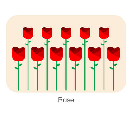 Rose flower flat icon design vector illustrationのイラスト素材