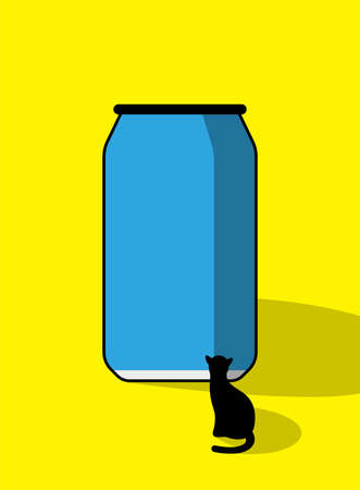 Cat in the side of the coke bottle, posterのイラスト素材