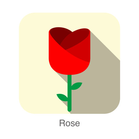 Rose flower flat icon design vector illustrationのイラスト素材