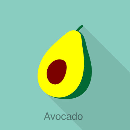 Avocado fruit flat icon, vector illustrationのイラスト素材