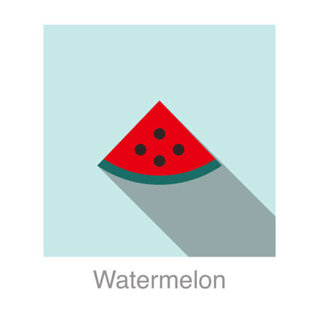 Watermelon fruit flat icon, vector illustrationのイラスト素材