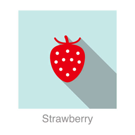 Strawberry fruit flat icon, vector illustrationのイラスト素材