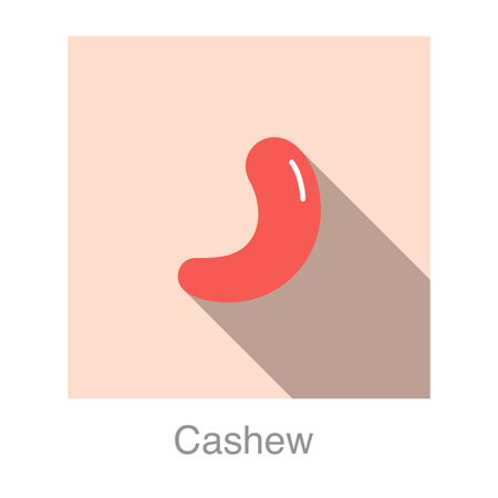 Cashew flat icon, vector illustrationのイラスト素材