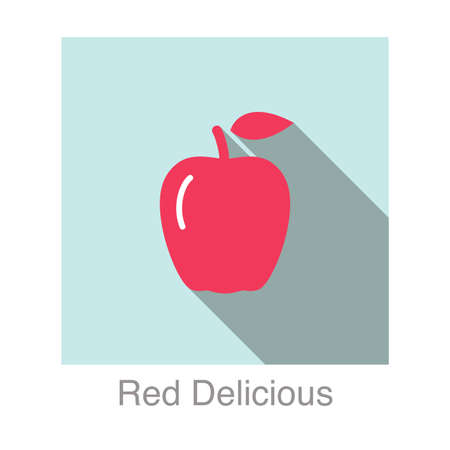 Red Delicious food and drink flat icon series vector illustrationのイラスト素材