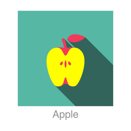 Apple fruit flat icon, vector illustrationのイラスト素材