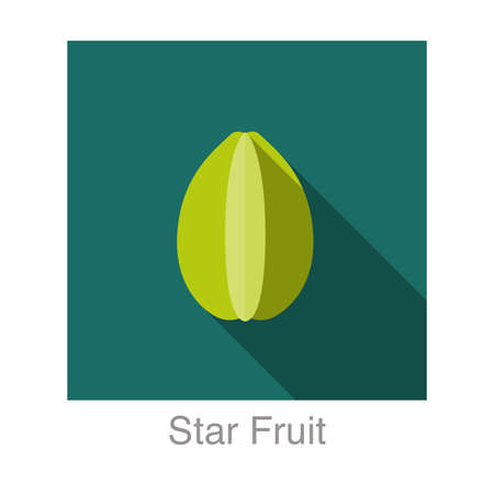 Star fruit flat icon, vector illustrationのイラスト素材