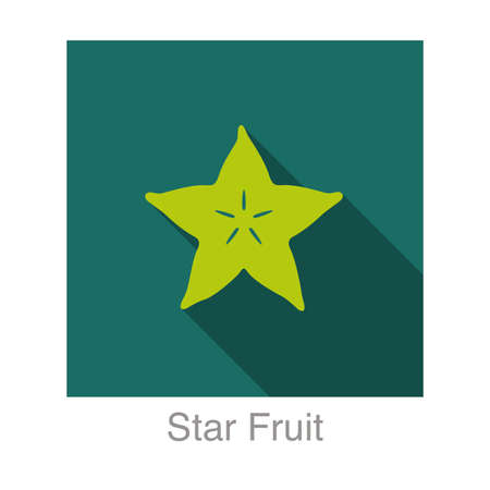 Star fruit flat icon, vector illustrationのイラスト素材