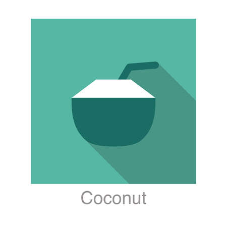 Coconut drink flat icon series vector illustrationのイラスト素材