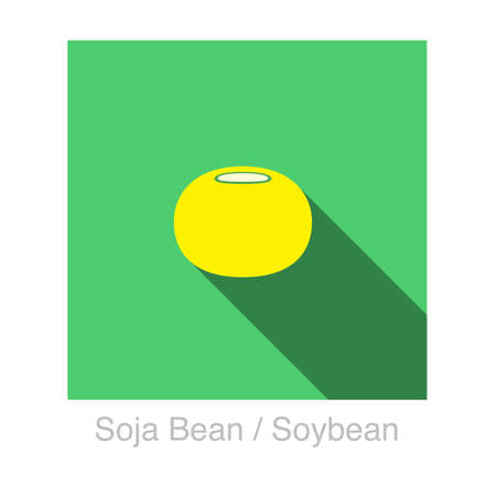 Soja bean, soybean food flat icon vector illustrationのイラスト素材